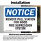 Signmission Remote Pull Station For Hood Fire Suppression OSHA Notice Sign, Vinyl Decal, 10in W x 7in L, 2PK OS-2PACK-NS-D-710-L-18032 - alternate 5